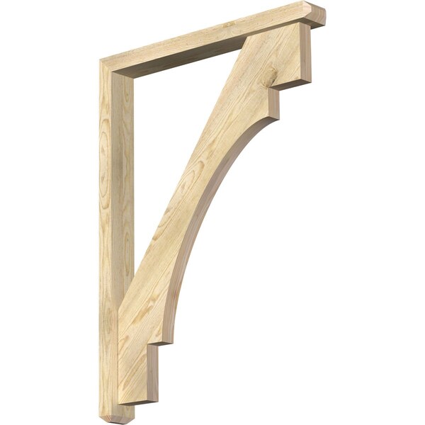 Ekena Millwork Merced Craftsman Rough Sawn Bracket w/ Offset Brace, Douglas Fir, 4"W x 32"D x 44"H BKT0402X32X44MRC04RDF - main